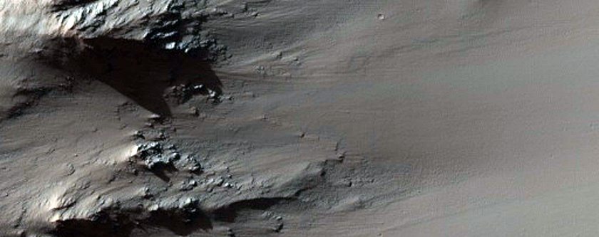 Dissected Terraces in Unnamed Crater Near Denning Crater