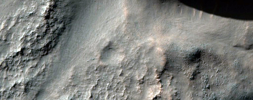 Crater with Perched Valleys in Claritas Fossae Region