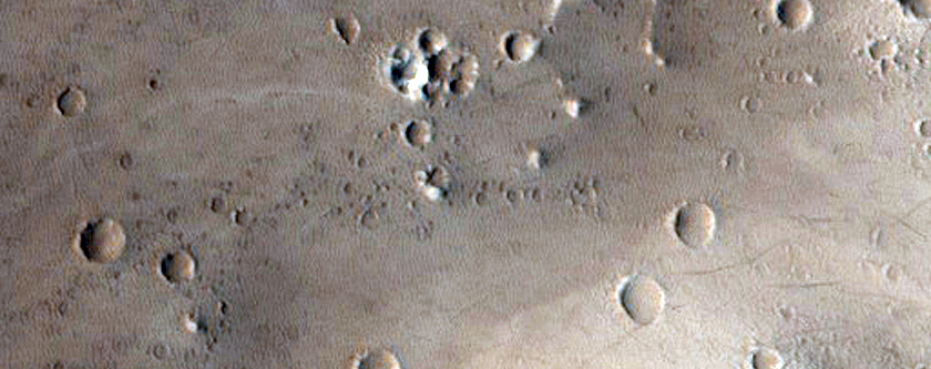 Crater in Acheron Fossae