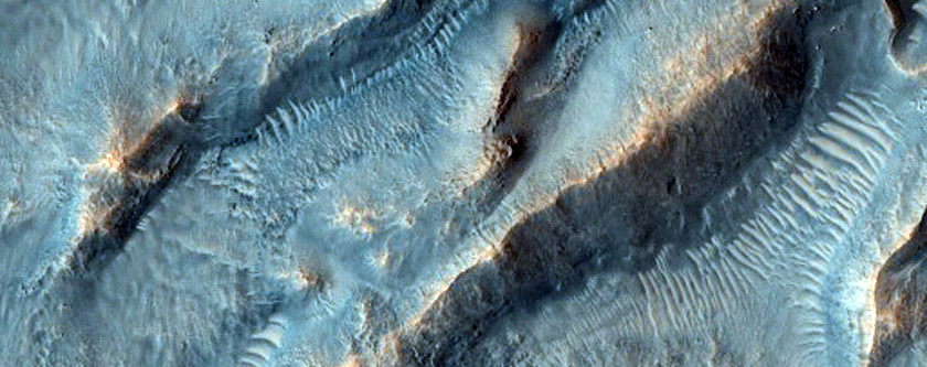 Ejecta Flow and Obstacle at Arandas Crater