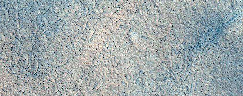 Polar Crater with Summer Ice