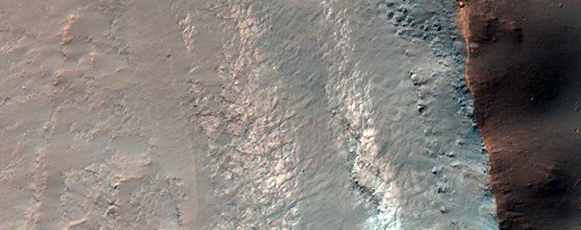 Distinctive Bedrock Layers in Crater in Bunge Crater