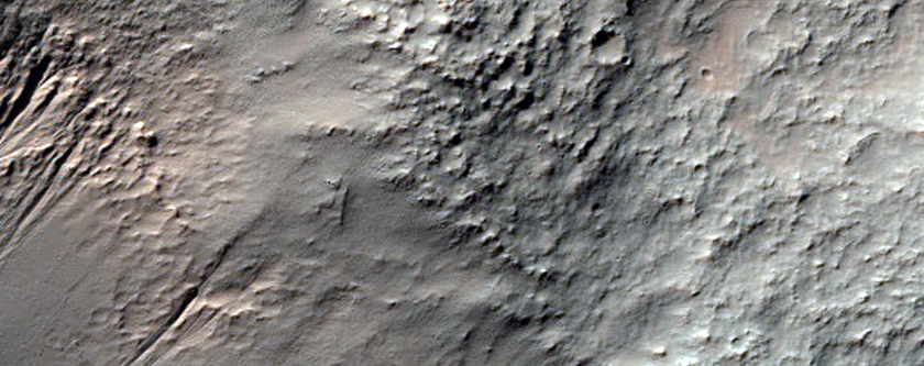 Gullied Crater Wall in MOC S06-02031