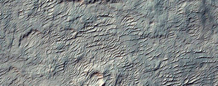 Fans in Crater Southwest of Vinogradov Crater