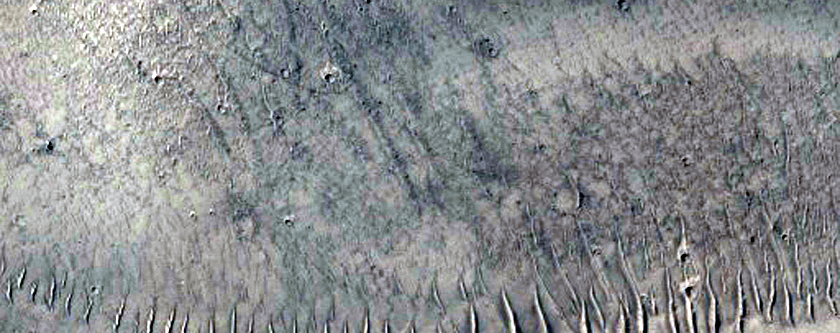 Eroded Crater Rim in Tartarus Colles