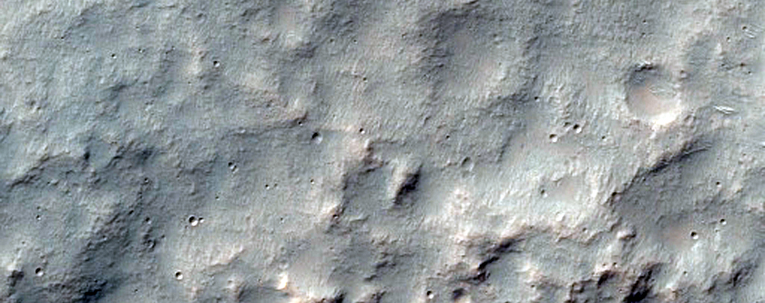 Double Layer Ejecta Crater on Hadriaca Patera