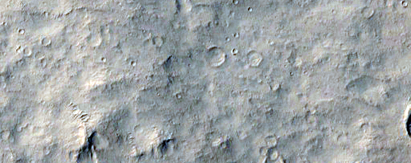 Eastern Half of Medusae Fossae Pedestal Crater