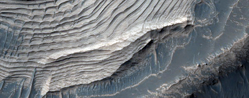 Crater within Schiaparelli Crater Filled with Layered Rock