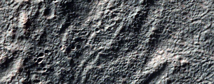 Diverted Ejecta Flow from Large Crater in Southern Highlands