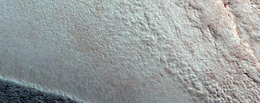 Polar Crater with Summer Ice