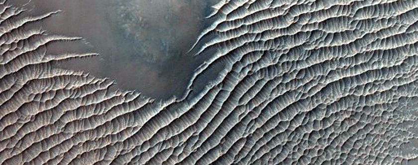 Small Asymmetric Crater South of Schiaparelli Crater