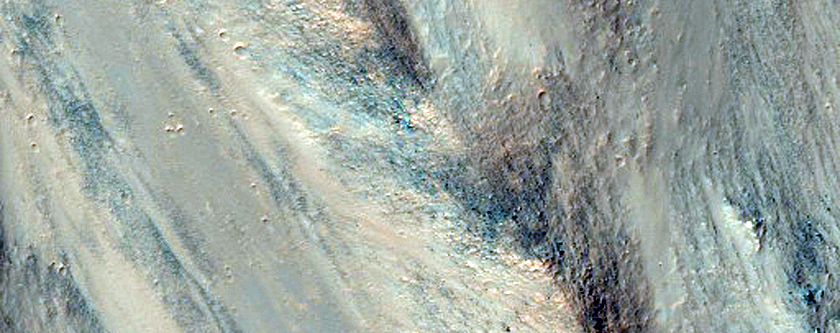 Bedrock Exposures on South Wall of Eos Chasma