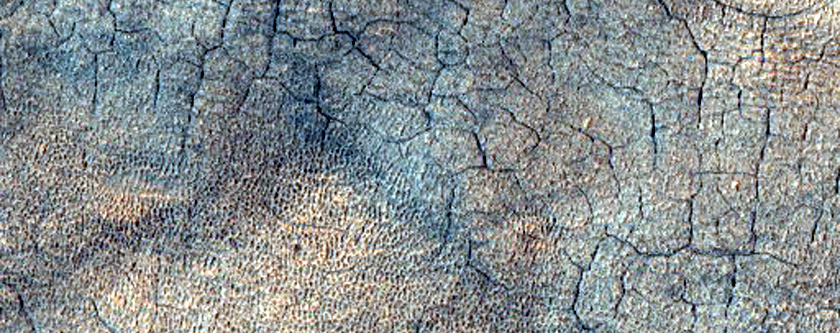 Crateras deformadas e polígonos em Utopia Planitia
