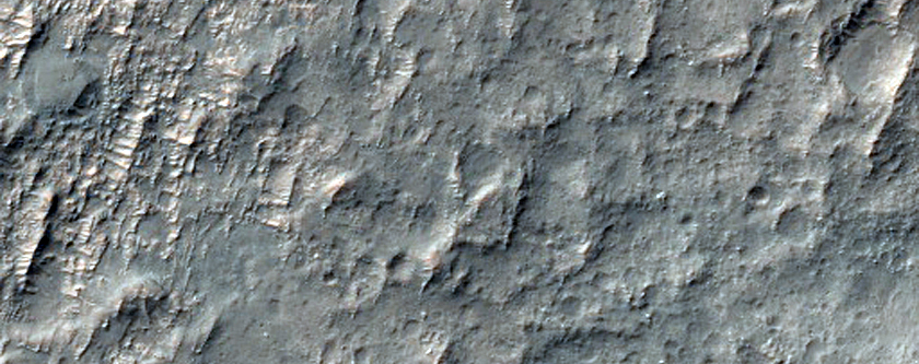 Small Crater and Contacts in Terra Cimmeria