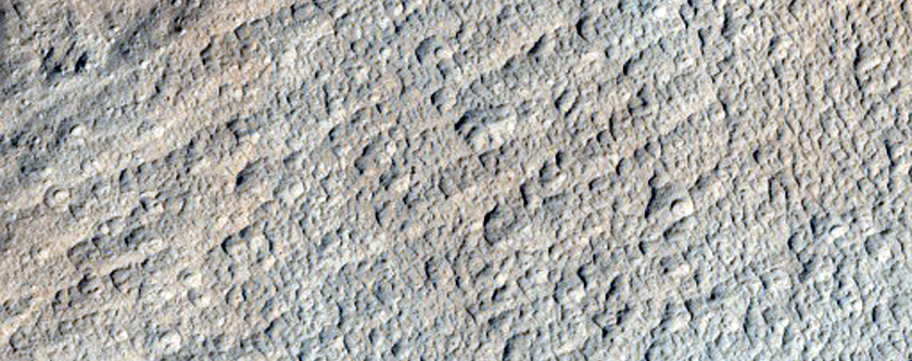 Crater Rim and Ejecta in Olympus Mons Aureole
