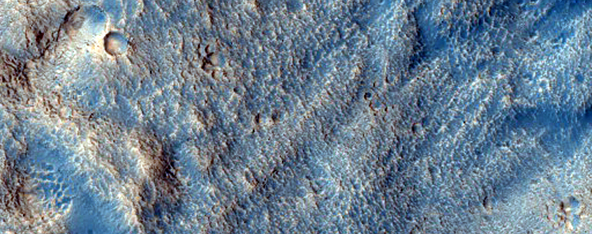Deflected Ejecta of Arabia Region Crater