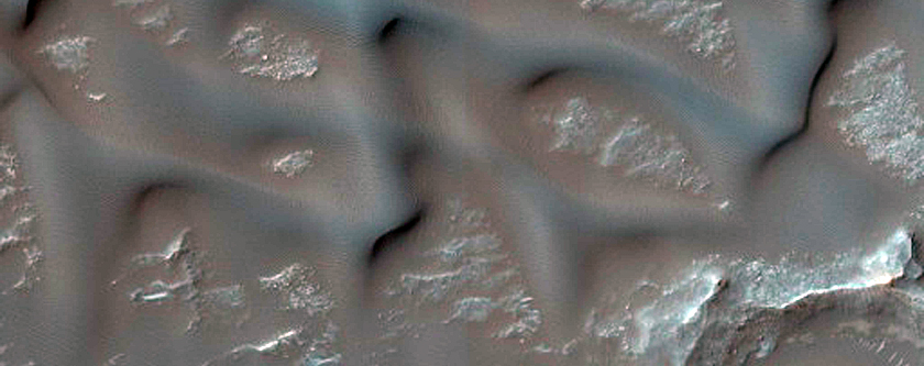 Thermally Distinct Terrain on the Floor of Crater in Amenthes Planum