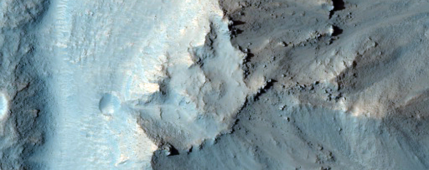 Western Rim Well-Preserved 25-Kilometer Diameter Crater in Acidalia Region