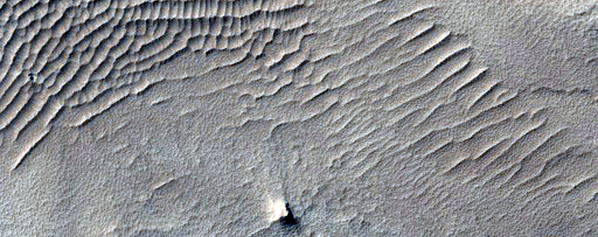 Intact Layered Stratigraphy in Central Uplift of Unnamed Crater