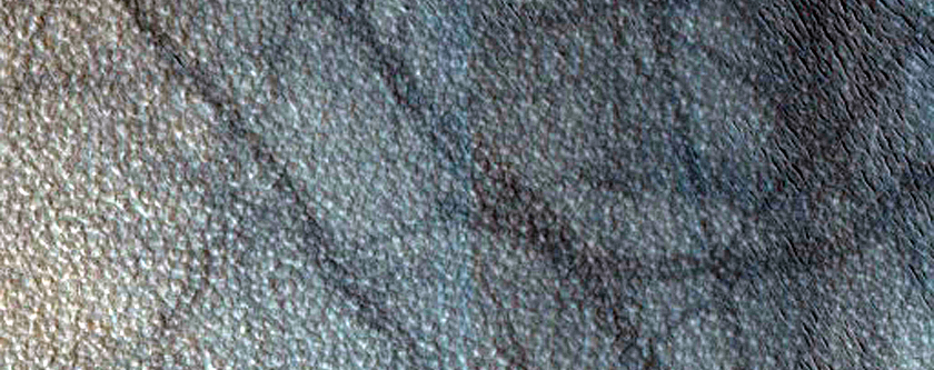 Polar Crater with Summer Ice