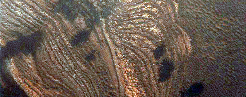 Polar Crater with Summer Ice