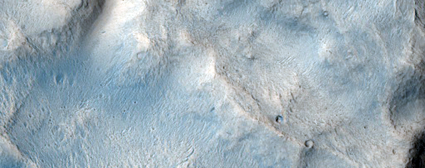 Crater Channels and Fan in Far Northwest Arabia Terra