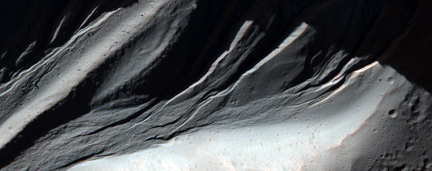 Gullied Crater Wall in Terra Cimmeria