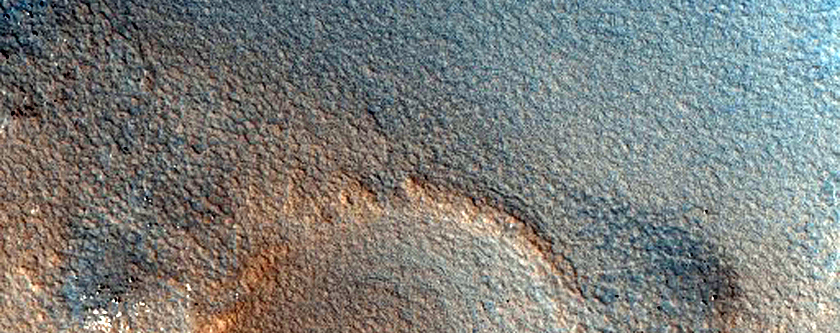 Polar Crater with Summer Ice