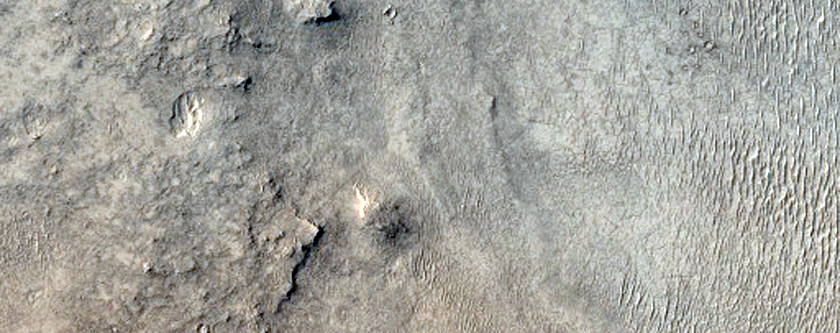 Central Region of a Large Filled Impact Crater in Terra Sabaea