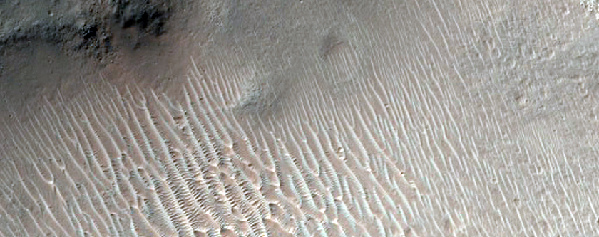 Small Landslide in Southern Hemisphere Crater