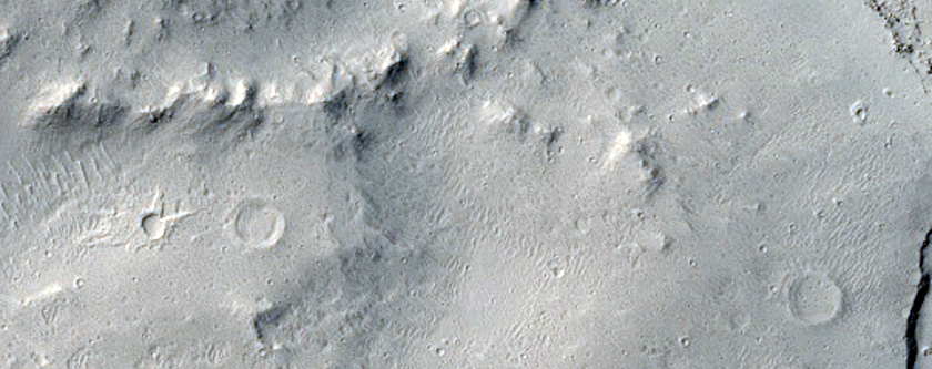 Viscous Flows and Persbo Crater Ejecta East of Athabasca Valles