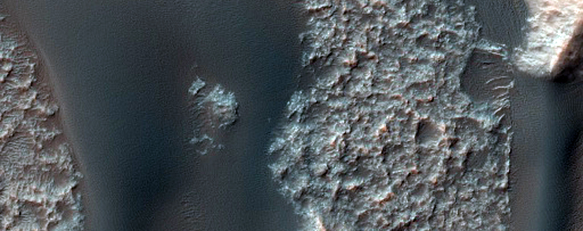 Bedrock Exposures on Crater Floor in Northwest Terra Cimmeria