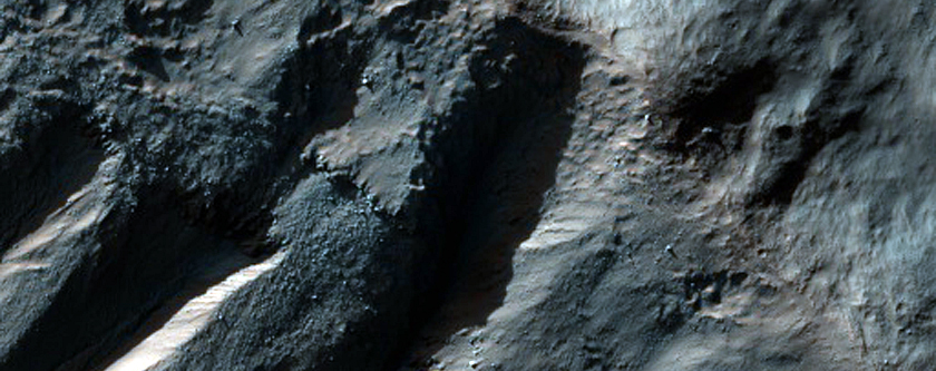 Gullied Crater Wall in Terra Sirenum
