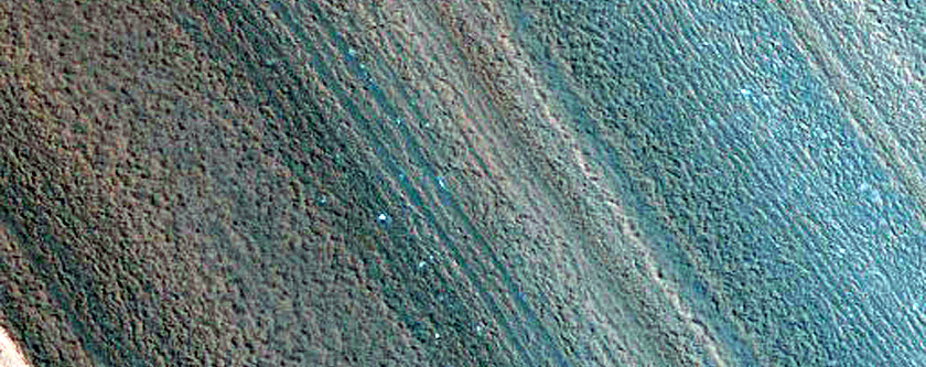 Steep North-Polar Boundary Scarp Mass Wasting
