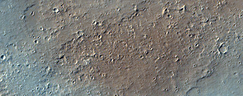 Eroded Surface on Lava Flows East of Olympus Mons