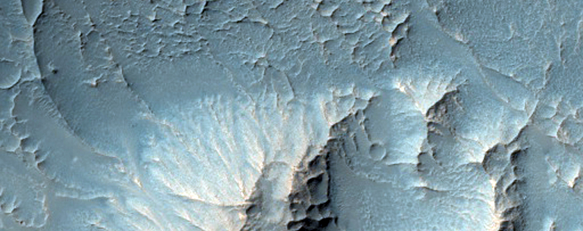 Well-Preserved Impact Crater with Ridges