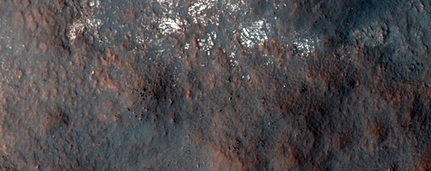 Central Structure of Large Crater in Northern Plains