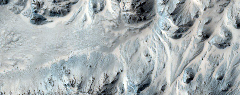 Pits on Fan Surfaces in Mojave Crater