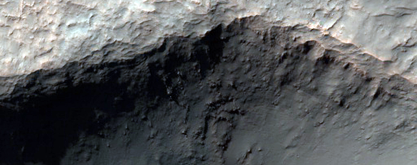 Light-Toned Material and Ridges on Crater Floor