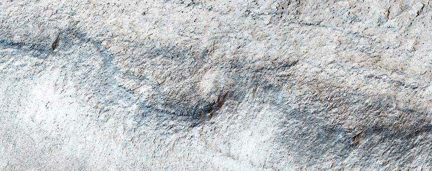 Two Distinct Surfaces along Mesa Wall in Deuteronilus Mensae