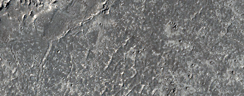 Crater on Very Young Lavas in Western Elysium Planitia