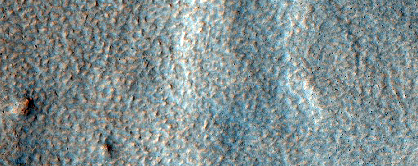 Channel North of Lyot Crater in CTX Image