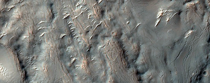 Flow-Like Mound in Equatorial Crater