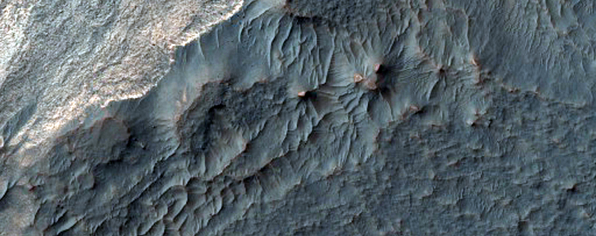 Light-Toned Layered Rock in Ridge in Coprates Chasma