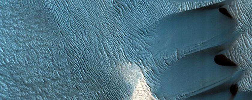 Polar Crater with Summer Ice