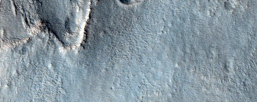 Gullies in Wall of Crater