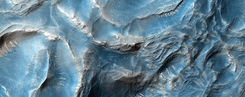 Distorted Layers in Noctis Labyrinthus Trough