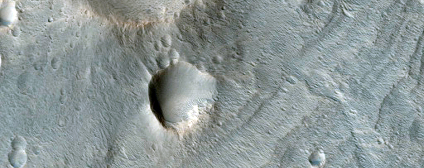 Valley-Crater Intersection with Exposed Layers