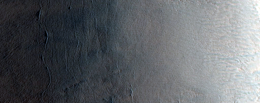 Gullies in Wall of Lota Crater