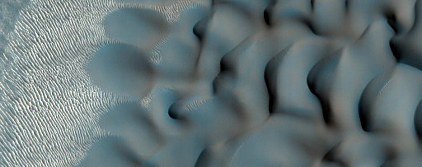 Intra-Crater Dunes in Iaxartes Tholus